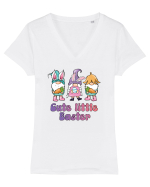 de Paște - Cute little easter Tricou mânecă scurtă guler V Damă Evoker