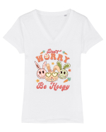 de Paște - Do not worry be hoppy Tricou mânecă scurtă guler V Damă Evoker
