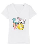 de Paște - Easter bunny love Tricou mânecă scurtă guler V Damă Evoker
