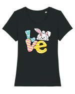 de Paște - Easter bunny love Tricou mânecă scurtă guler larg fitted Damă Expresser