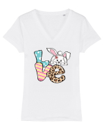 de Paște - Easter bunny love v2 Tricou mânecă scurtă guler V Damă Evoker