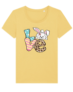 de Paște - Easter bunny love v2 Tricou mânecă scurtă guler larg fitted Damă Expresser