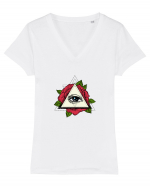 Rose Eye Tricou mânecă scurtă guler V Damă Evoker