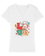 de Paște - Easter love Tricou mânecă scurtă guler V Damă Evoker