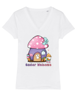 de Paște - Easter Welcome Tricou mânecă scurtă guler V Damă Evoker