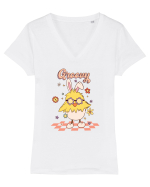 de Paște - Groovy easter chick Tricou mânecă scurtă guler V Damă Evoker