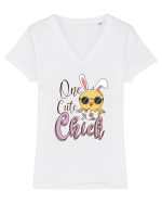de Paște - One cute chick Tricou mânecă scurtă guler V Damă Evoker