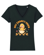 de Paște - One groovy chick v2 Tricou mânecă scurtă guler V Damă Evoker