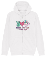 de Paște - Peace love and easter eggs Hanorac cu fermoar Unisex Connector