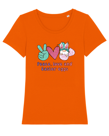 de Paște - Peace love and easter eggs Bright Orange