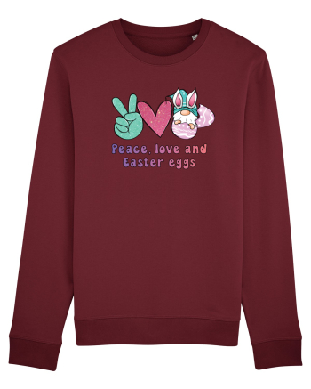 de Paște - Peace love and easter eggs Burgundy