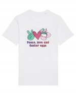 de Paște - Peace love and easter eggs Tricou mânecă scurtă Unisex Rocker