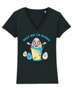 de Paște - Help me I am dyeing Tricou mânecă scurtă guler V Damă Evoker