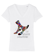 ȘOSETE DANSATOARE Tricou mânecă scurtă guler V Damă Evoker