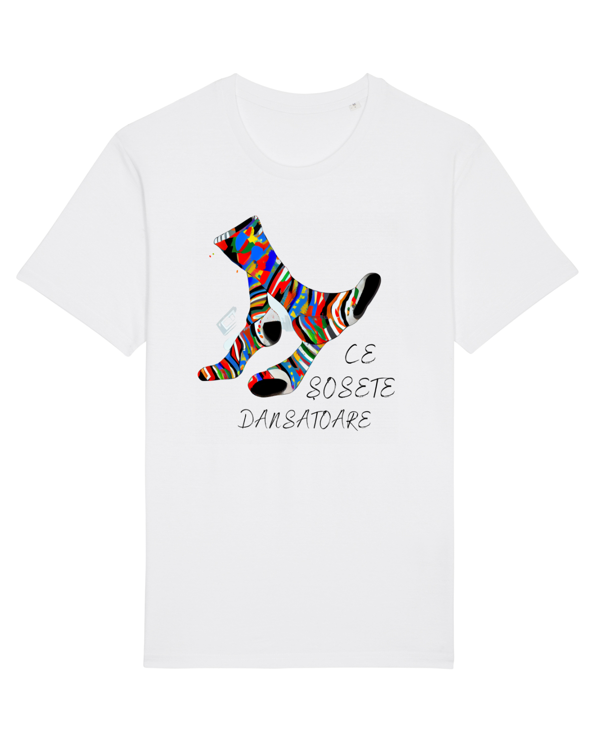 Tricou mânecă scurtă Unisex Rocker White