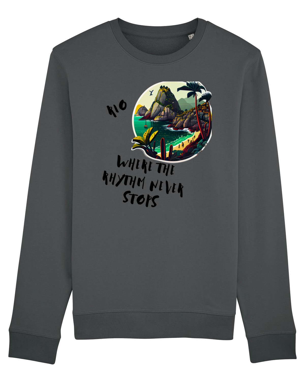 Bluză mânecă lungă Unisex Rise Anthracite