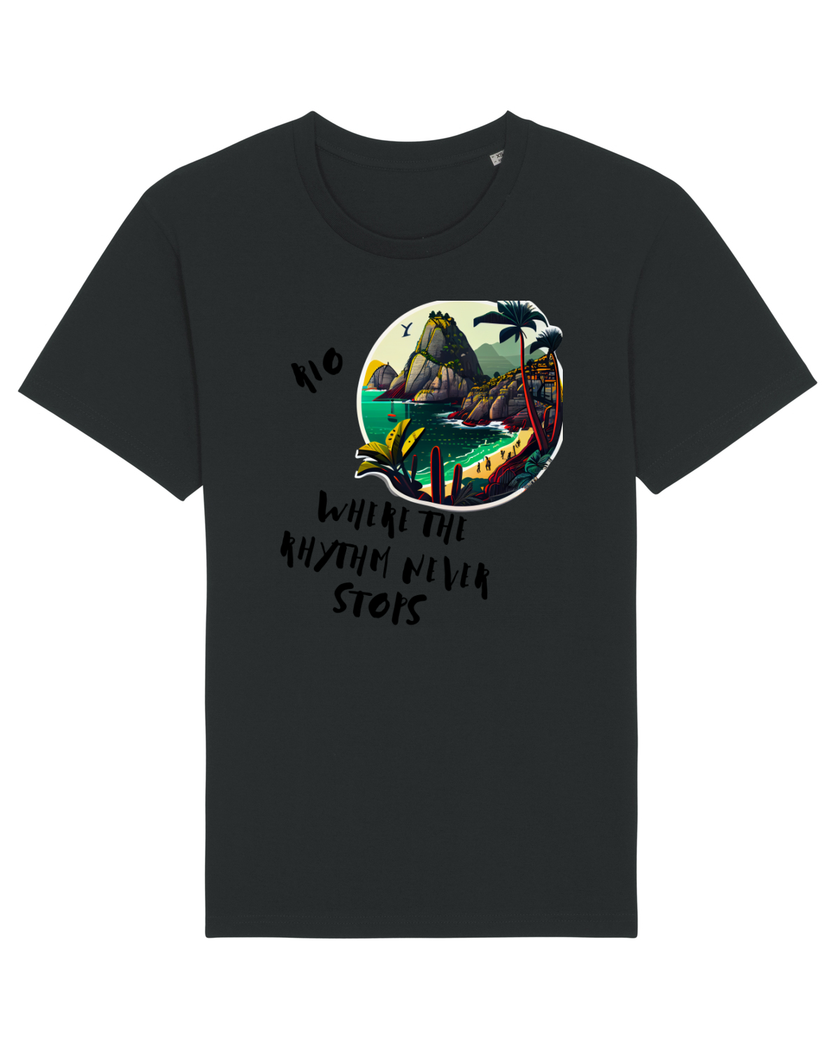 Tricou mânecă scurtă Unisex Rocker Black