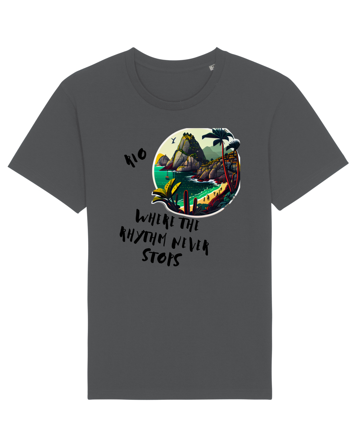 Tricou mânecă scurtă Unisex Rocker Anthracite
