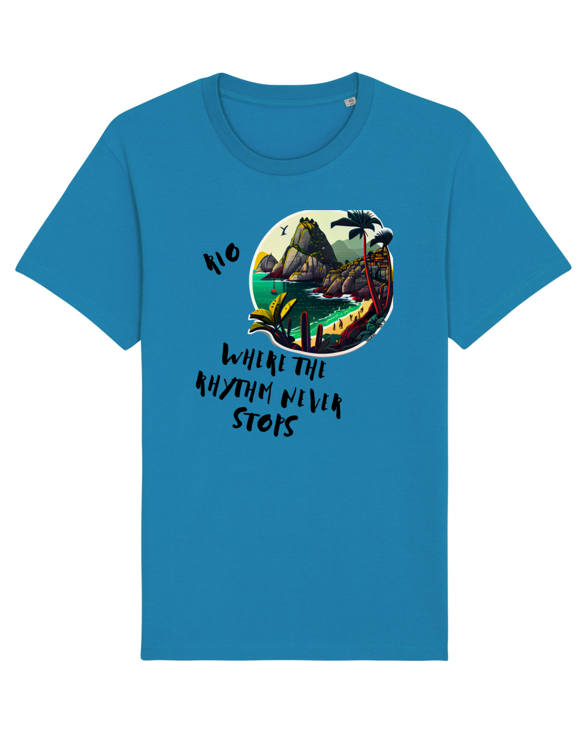 Tricou mânecă scurtă Unisex Rocker Azur