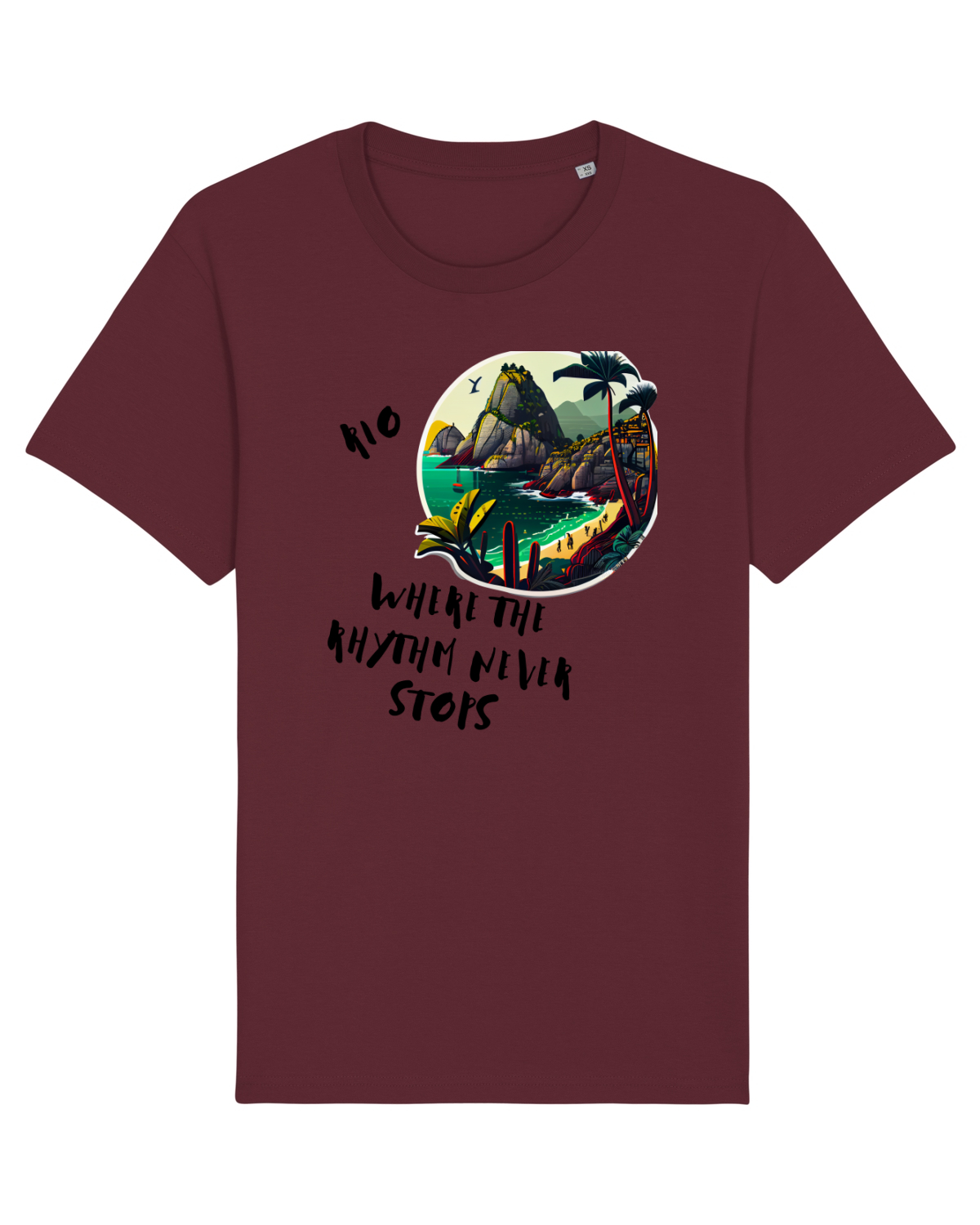 Tricou mânecă scurtă Unisex Rocker Burgundy