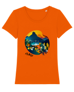 ALOHA - V1 Tricou mânecă scurtă guler larg fitted Damă Expresser