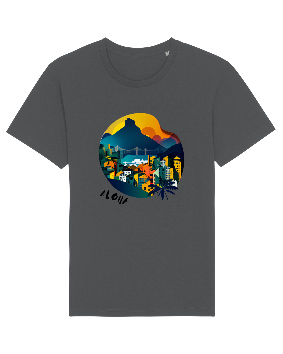 Tricou mânecă scurtă Unisex Rocker Anthracite