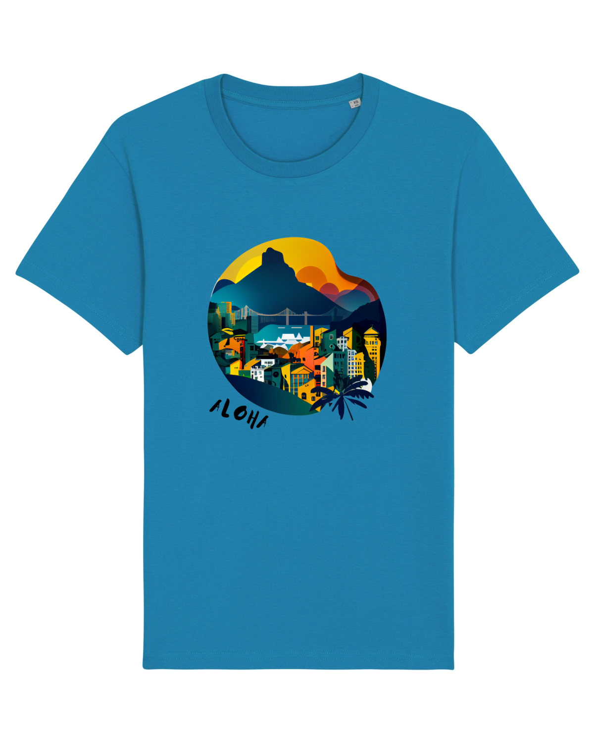 Tricou mânecă scurtă Unisex Rocker Azur