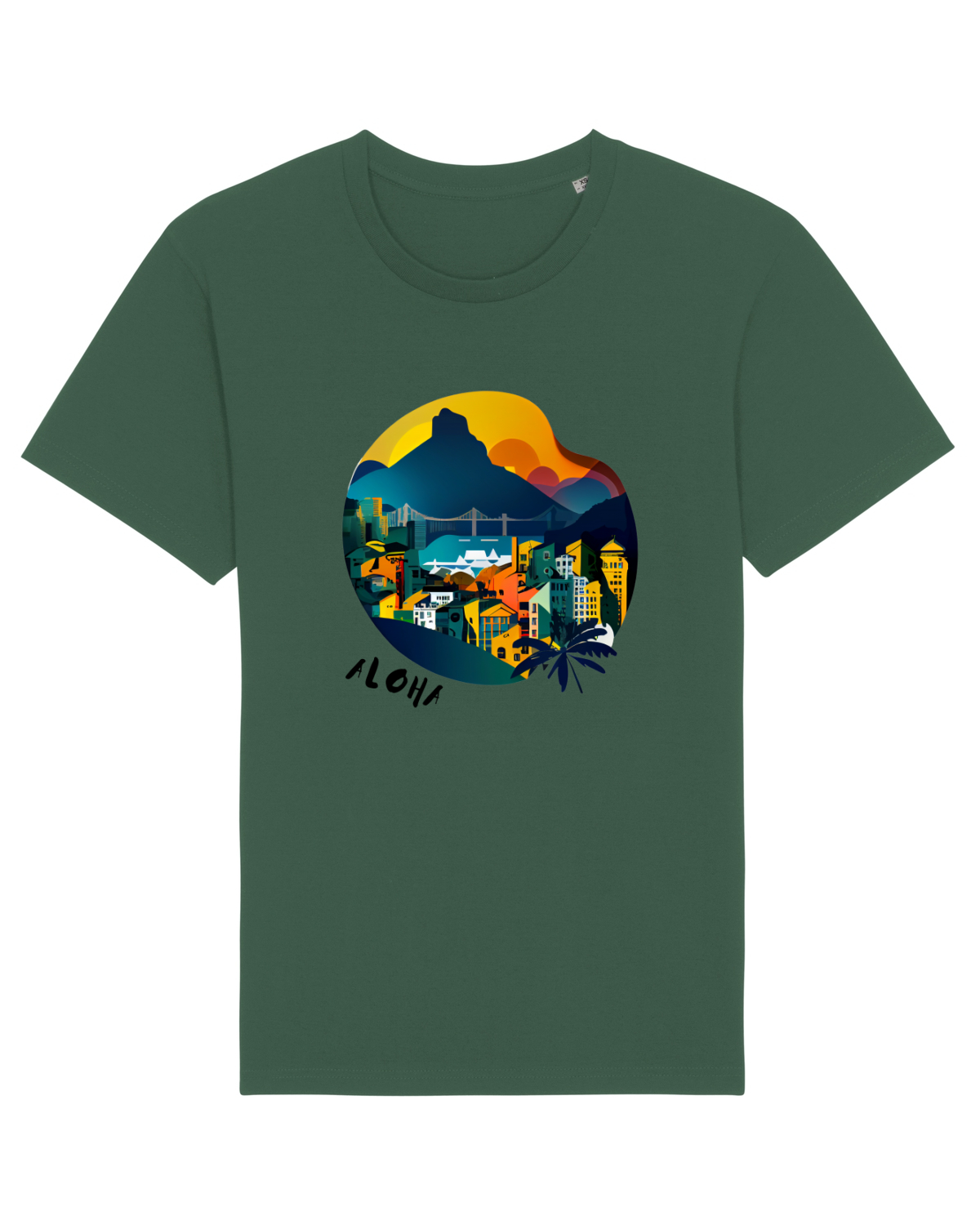 Tricou mânecă scurtă Unisex Rocker Bottle Green