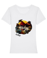 ALOHA - V3 Tricou mânecă scurtă guler larg fitted Damă Expresser