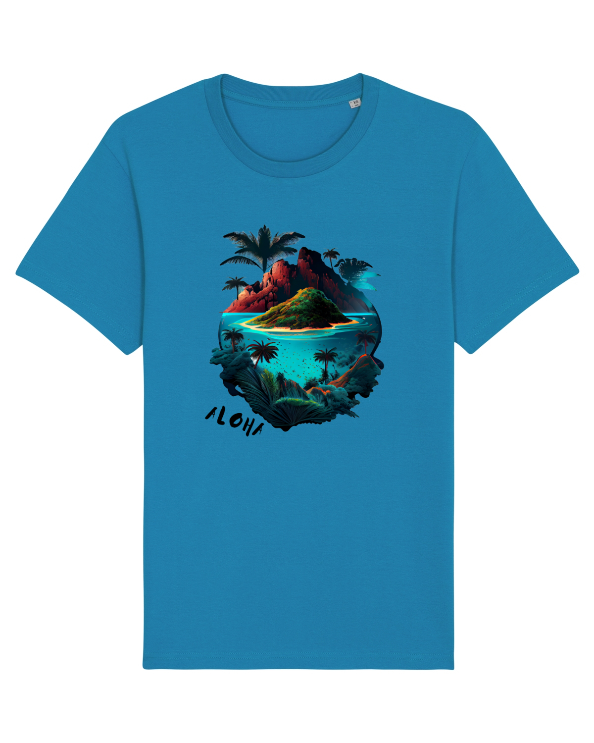 Tricou mânecă scurtă Unisex Rocker Azur