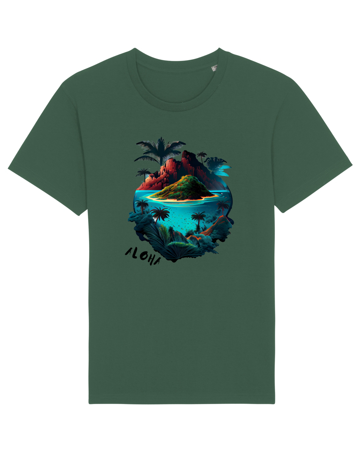 Tricou mânecă scurtă Unisex Rocker Bottle Green