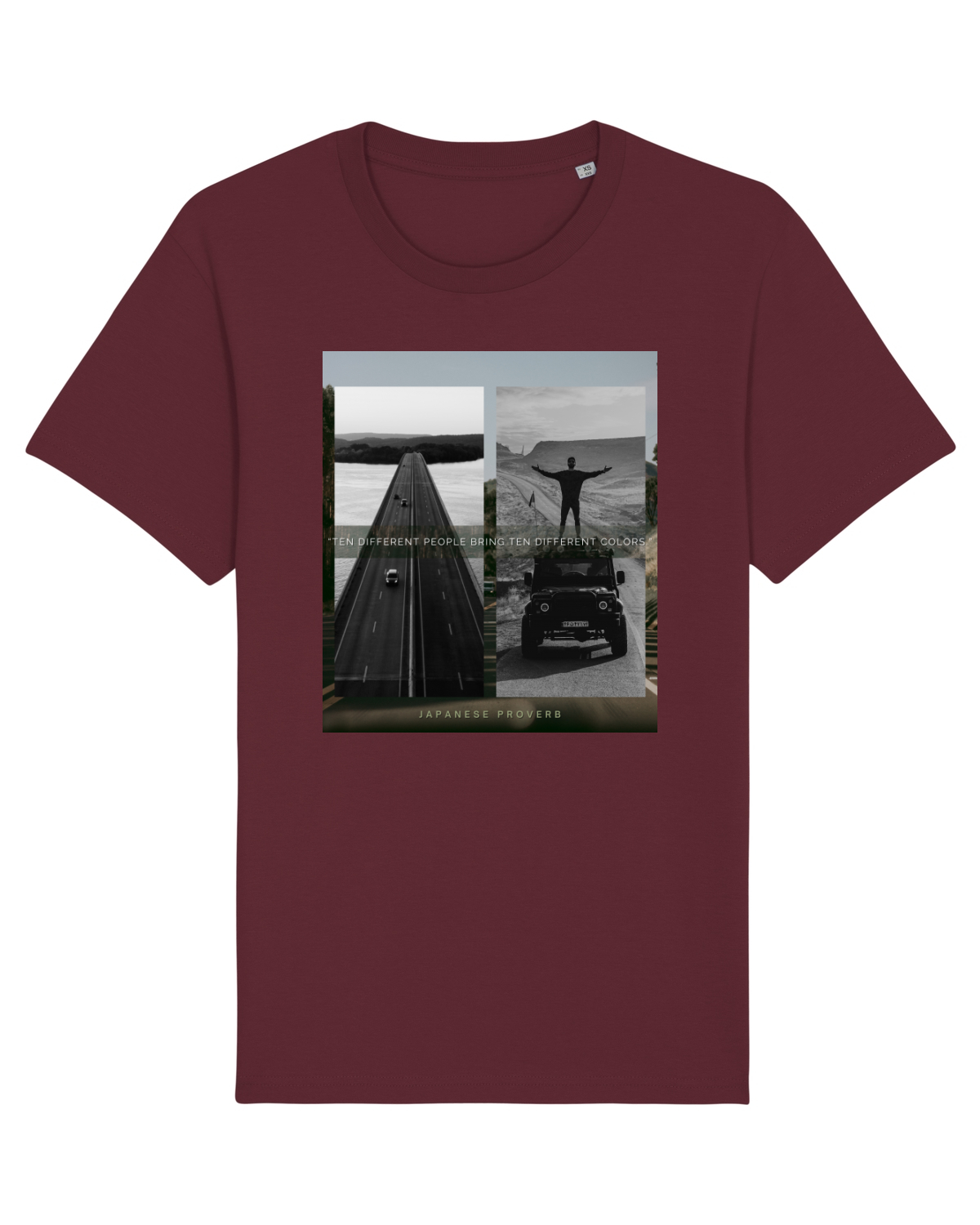 Tricou mânecă scurtă Unisex Rocker Burgundy