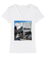 The Blue Pf The Sky Is One Of The Most Special Colors In The World Because  Tricou mânecă scurtă guler V Damă Evoker