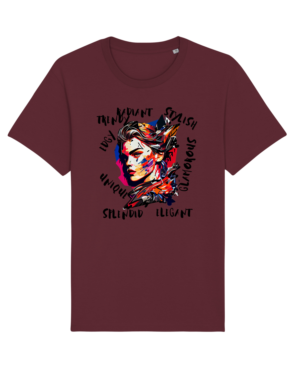 Tricou mânecă scurtă Unisex Rocker Burgundy