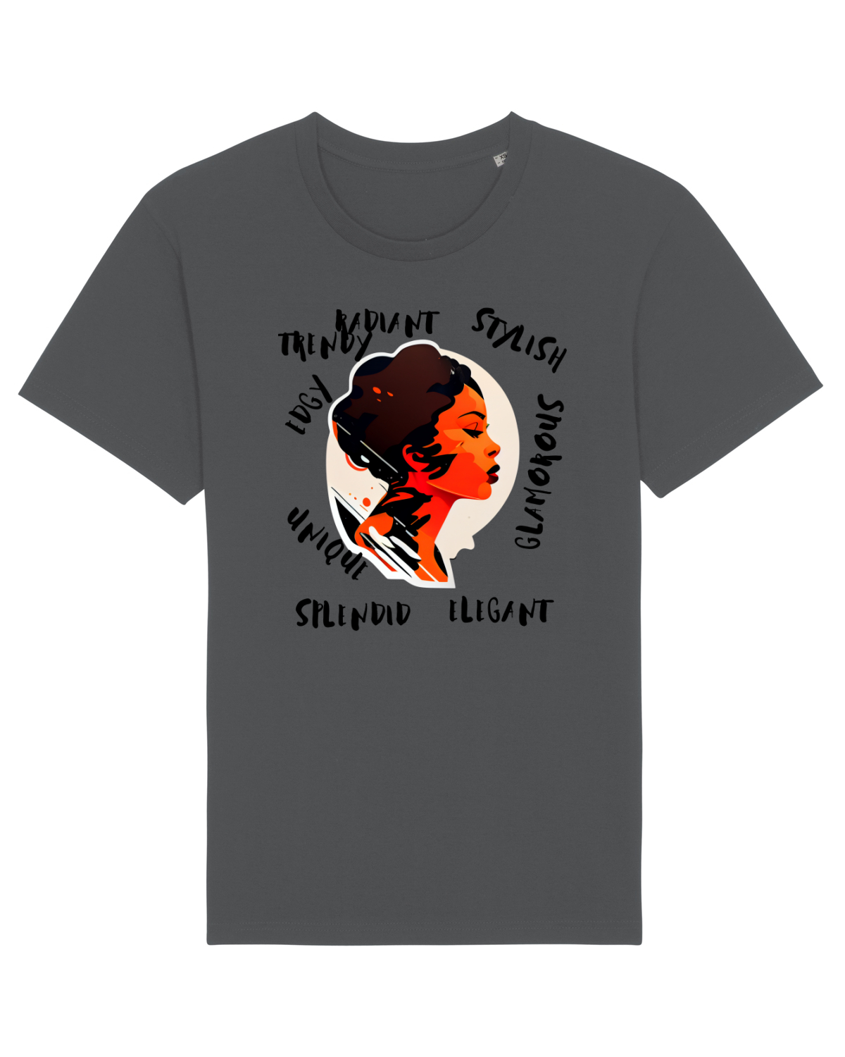 Tricou mânecă scurtă Unisex Rocker Anthracite