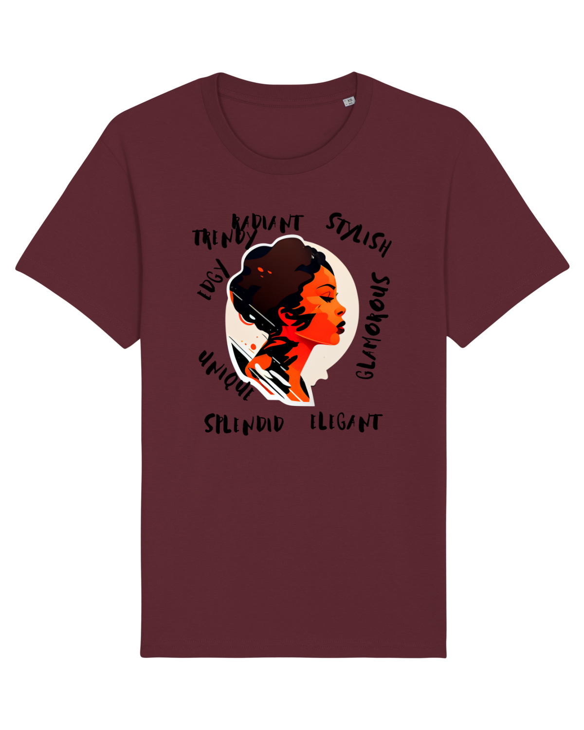 Tricou mânecă scurtă Unisex Rocker Burgundy