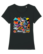 Minimalist Design - V4 Tricou mânecă scurtă guler larg fitted Damă Expresser