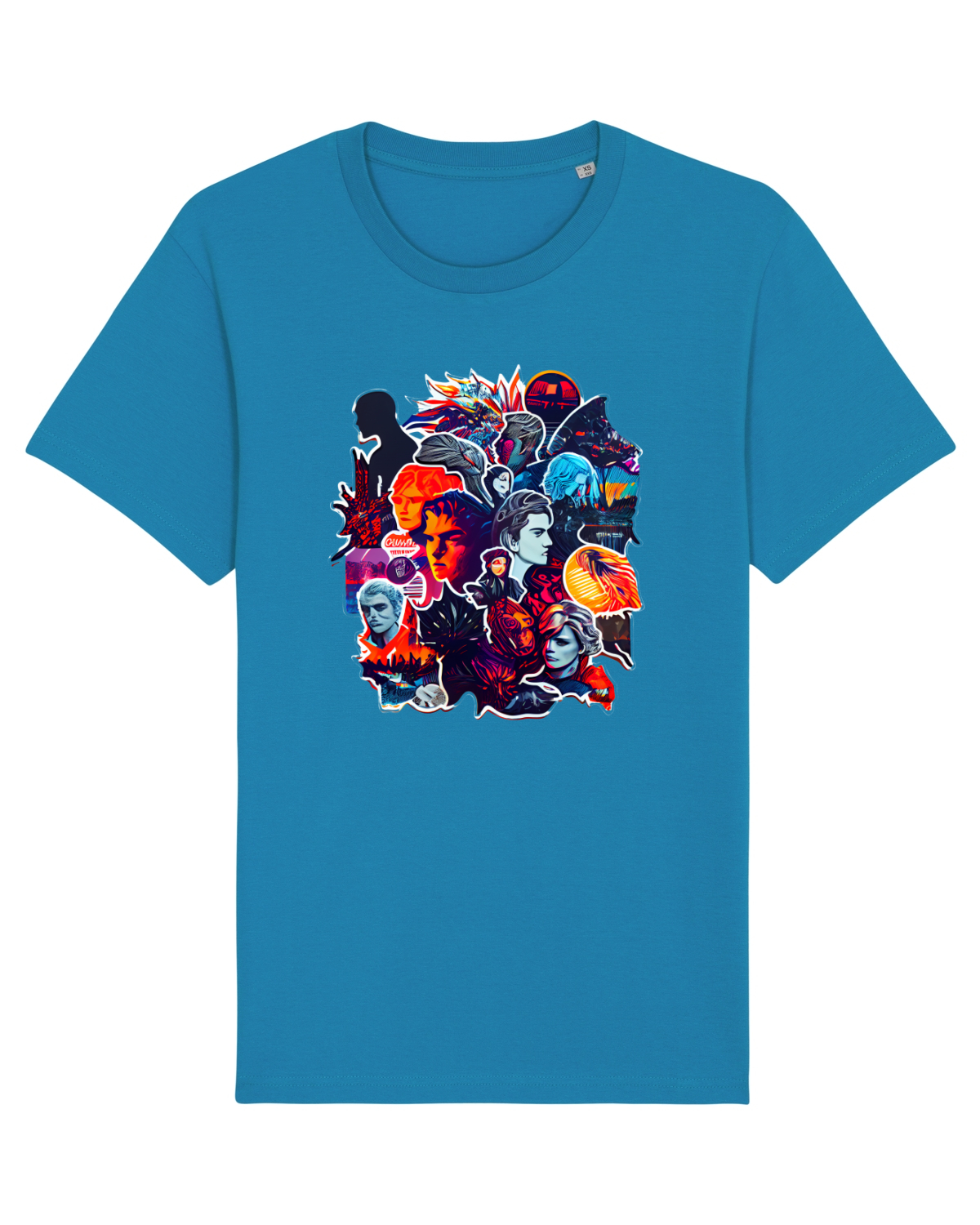 Tricou mânecă scurtă Unisex Rocker Azur