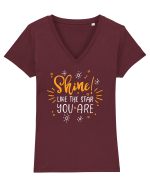 SHINE Tricou mânecă scurtă guler V Damă Evoker
