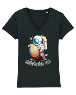 Space Easter - Eggstraterestrial vibes Tricou mânecă scurtă guler V Damă Evoker