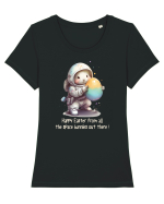 Space Easter - Happy Easter from all the space bunnies Tricou mânecă scurtă guler larg fitted Damă Expresser
