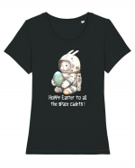 Space Easter - Hoppy Easter to all the space cadets Tricou mânecă scurtă guler larg fitted Damă Expresser