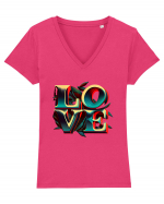 just LOVE IT ! Tricou mânecă scurtă guler V Damă Evoker