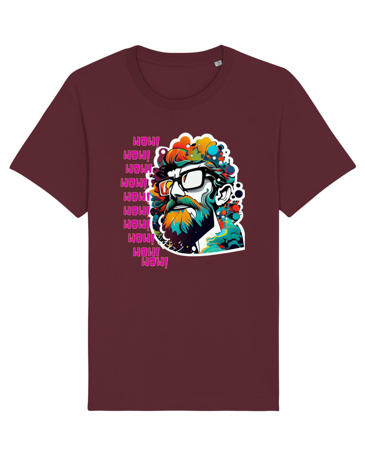Tricou mânecă scurtă Unisex Rocker Burgundy