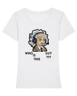WHO IS THIS GUY ??? Tricou mânecă scurtă guler larg fitted Damă Expresser