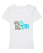 Neamț County Map Tricou mânecă scurtă guler larg fitted Damă Expresser