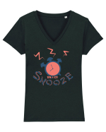 Dă-i cu snooze Tricou mânecă scurtă guler V Damă Evoker