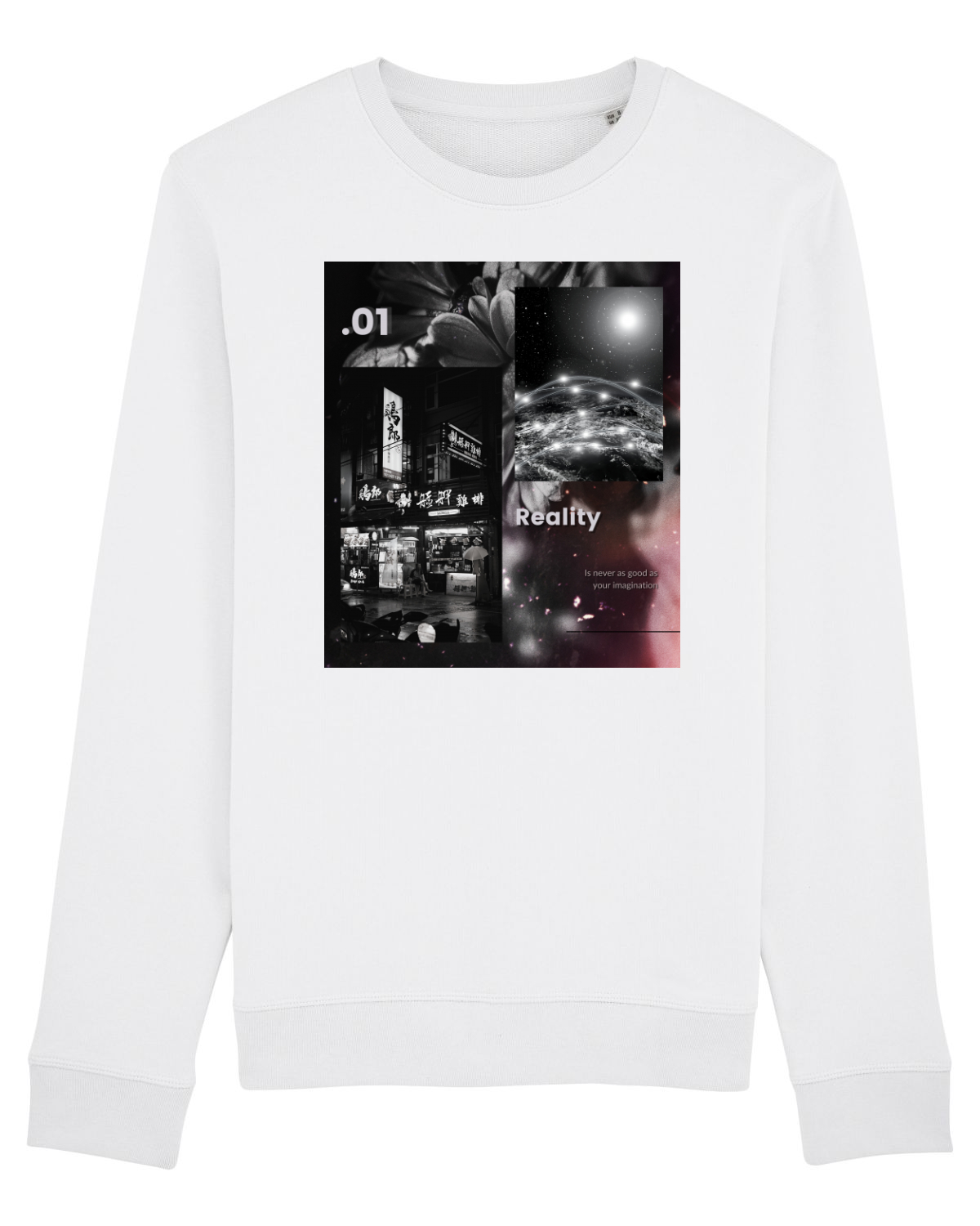 Bluză mânecă lungă Unisex Rise White
