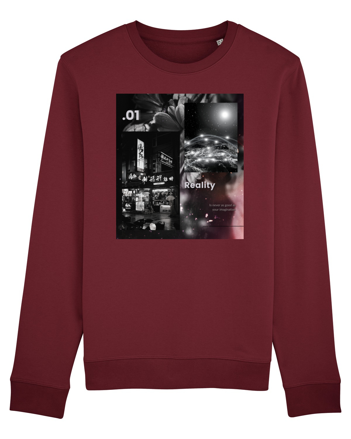 Bluză mânecă lungă Unisex Rise Burgundy