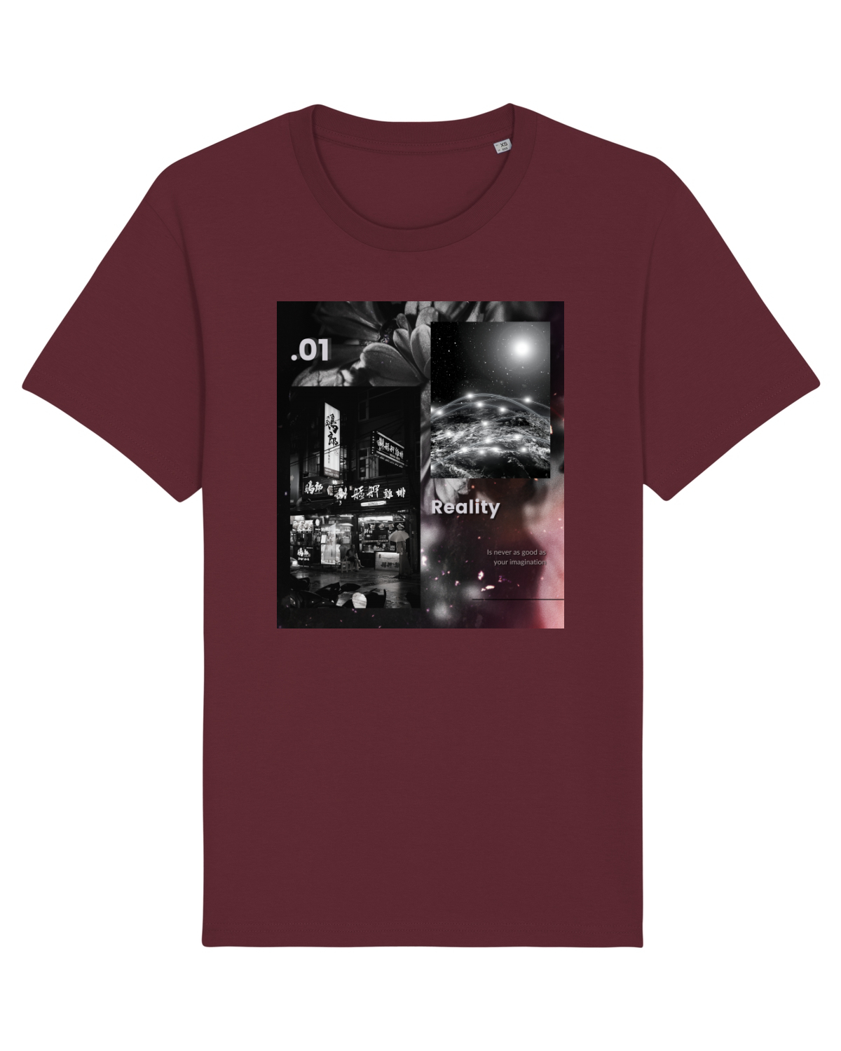 Tricou mânecă scurtă Unisex Rocker Burgundy